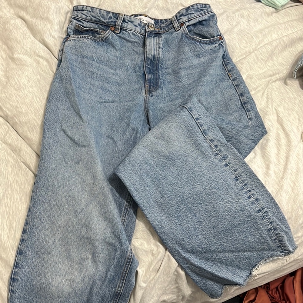 Zara TRF wide leg high waisted jeans